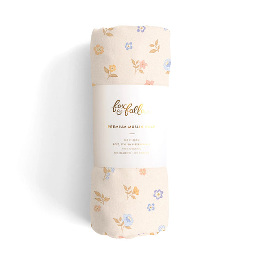 Organic Muslin Wrap Swaddle - Meadow