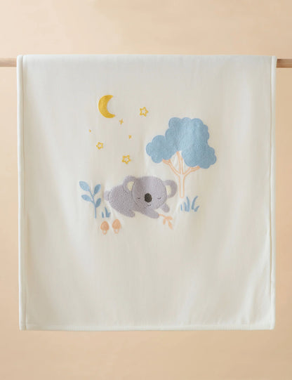 Embroidered Lined Blanket - Koala