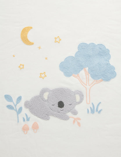 Embroidered Lined Blanket - Koala