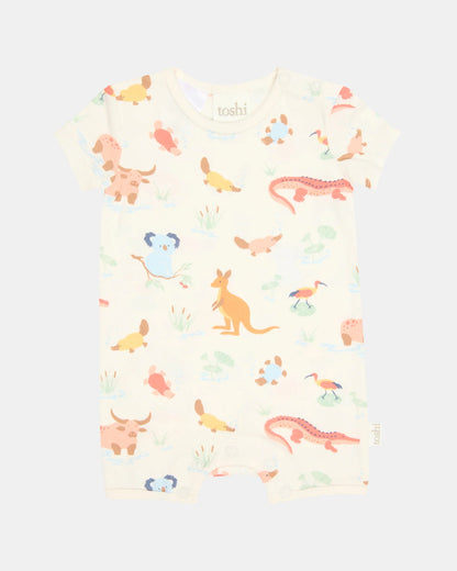 Short Sleeve Onesie Banjo - Kakadu Dawn