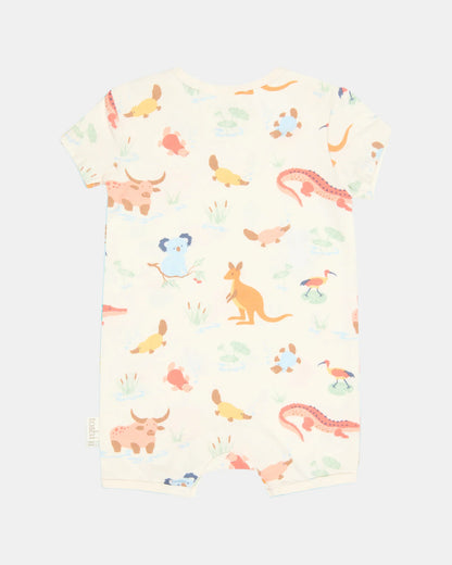 Short Sleeve Onesie Banjo - Kakadu Dawn