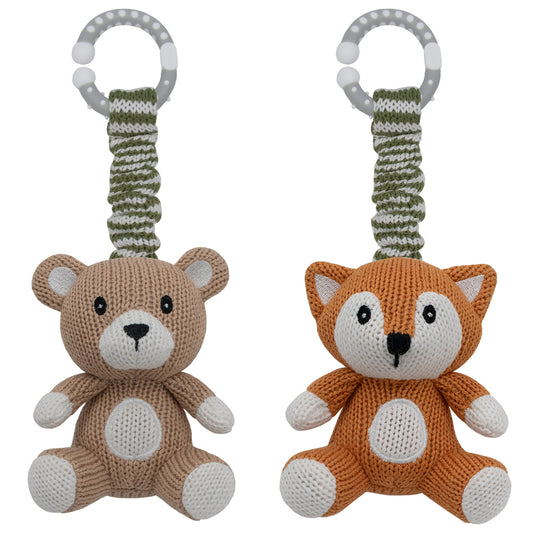 Stroller Toy 2pk - Bear & Fox