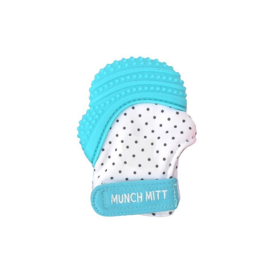 Teething Munch Mitt - Aqua Blue