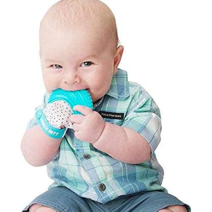 Teething Munch Mitt - Aqua Blue