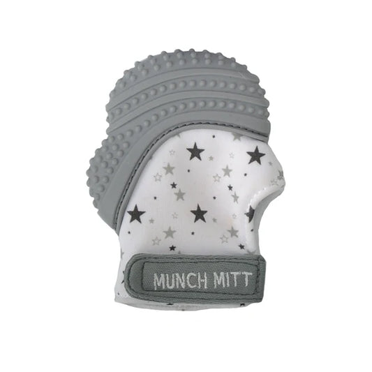 Teething Munch Mitt - Grey Stars