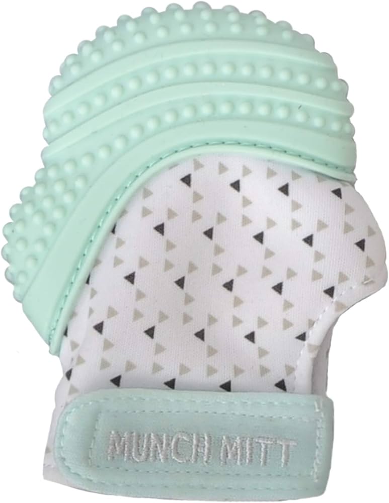 Teething Munch Mitt - Green Triangle