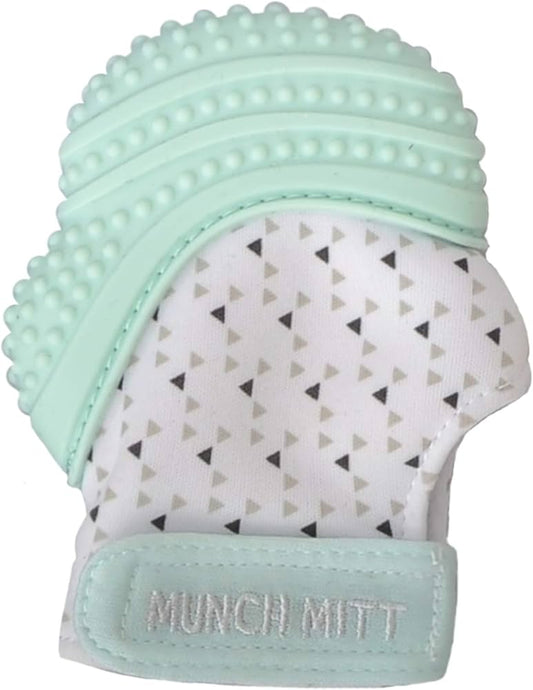 Teething Munch Mitt - Green Triangle