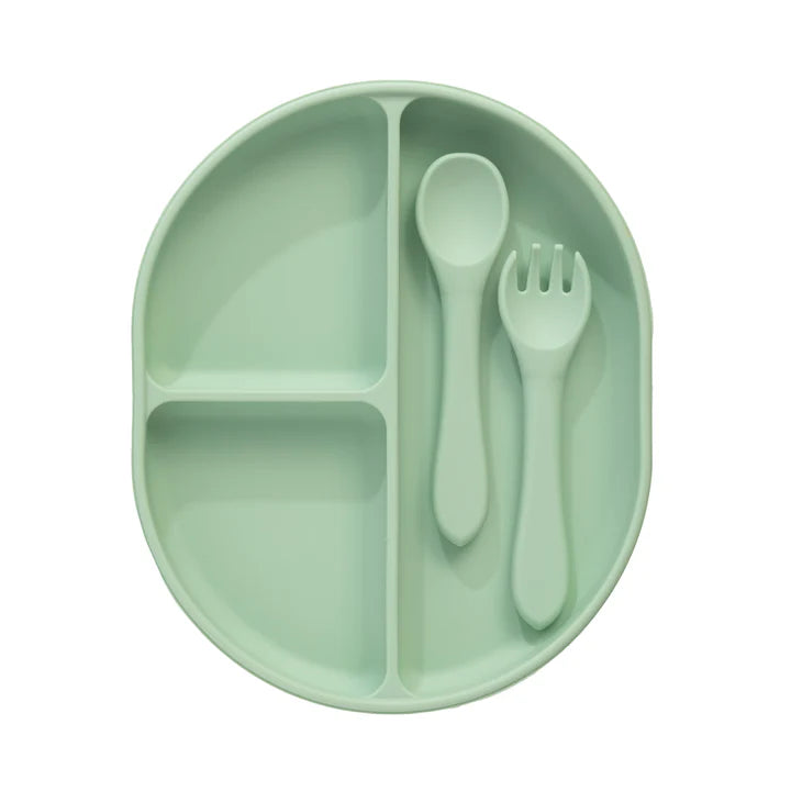 Silicone Feeding Set - Light Sage