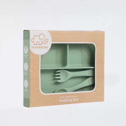 Silicone Feeding Set - Light Sage
