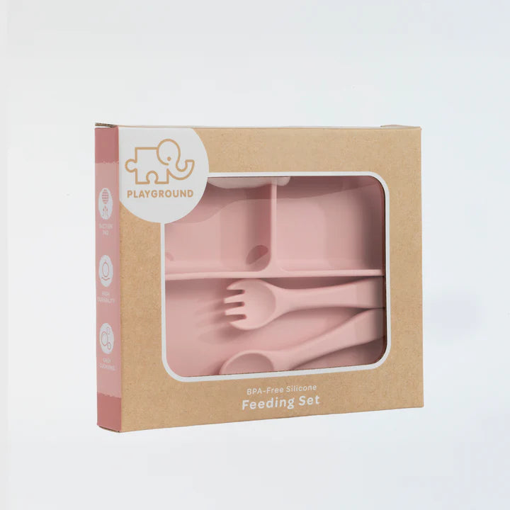 Silicone Feeding Set - Light Pink
