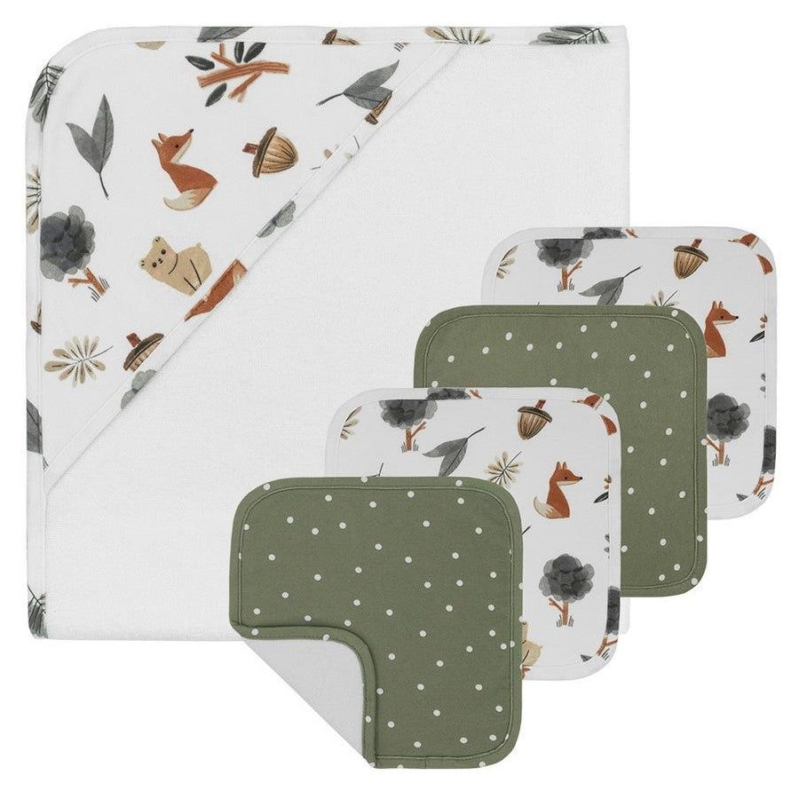 Towel & Washcloth 5pc Set - Forest Retreat