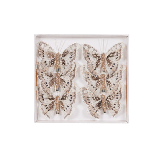 Mini Butterfly Clips 6pk - Natural