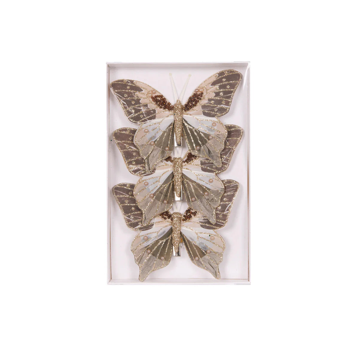 Butterfly Clips 3pk - Neutral Sage