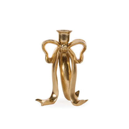 Gilded Bow Candle Holder 23cm