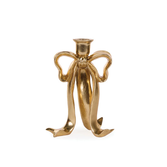 Gilded Bow Candle Holder 23cm