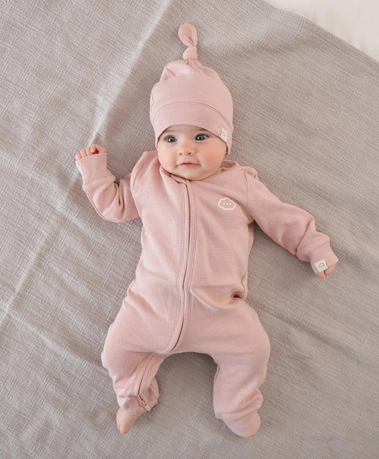 Organic Cotton Waffle Growsuit - Lavender