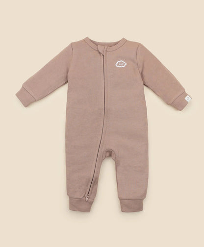 Organic Cotton Waffle Growsuit - Mocha