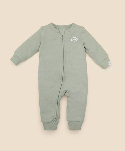 Organic Cotton Waffle Growsuit - Sage Green