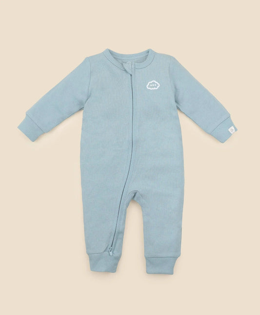 Organic Cotton Waffle Growsuit - Dusk Blue