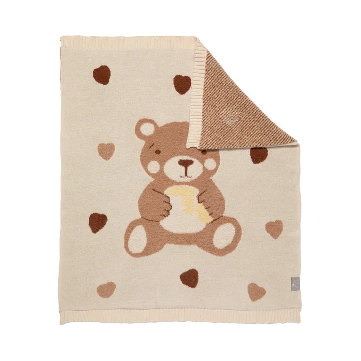 Fluffly Jacquard Blanket - Cuddly Bear