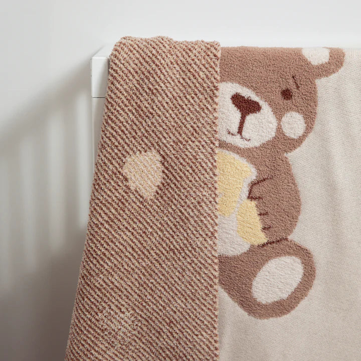 Fluffly Jacquard Blanket - Cuddly Bear