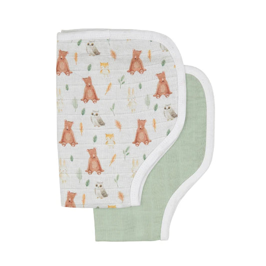 Organic Burp Cloth 2pk - Forest Friends