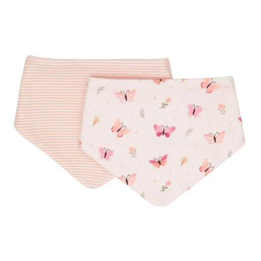 Cotton Bandana Bibs 2pk - Sweet Butterflies