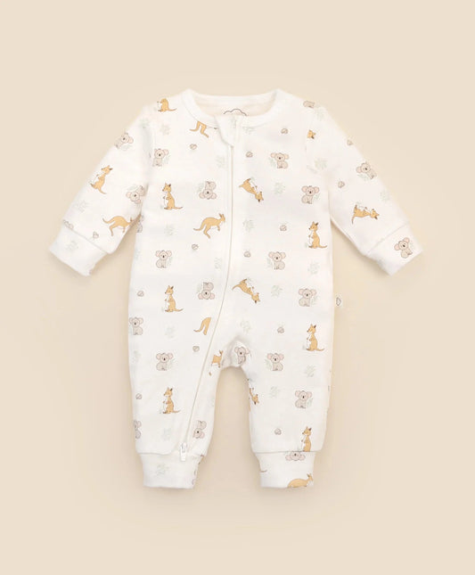 Organic Cotton Growsuit - Kangaroo & Koala