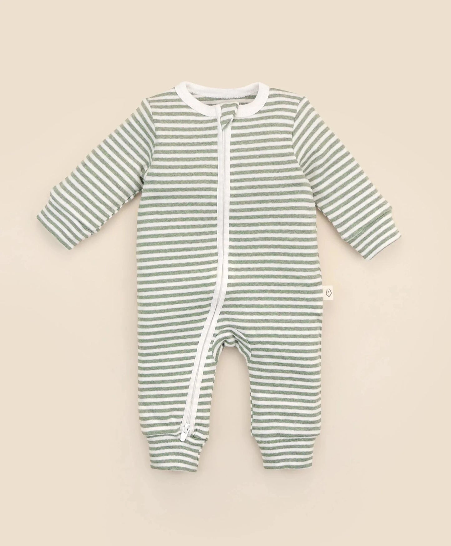 Organic Cotton Growsuit - Green Stripes