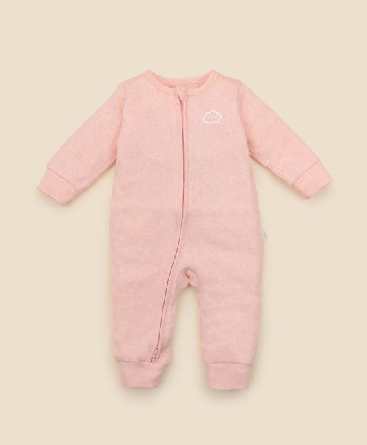 Organic Cotton Waffle Growsuit - Pink