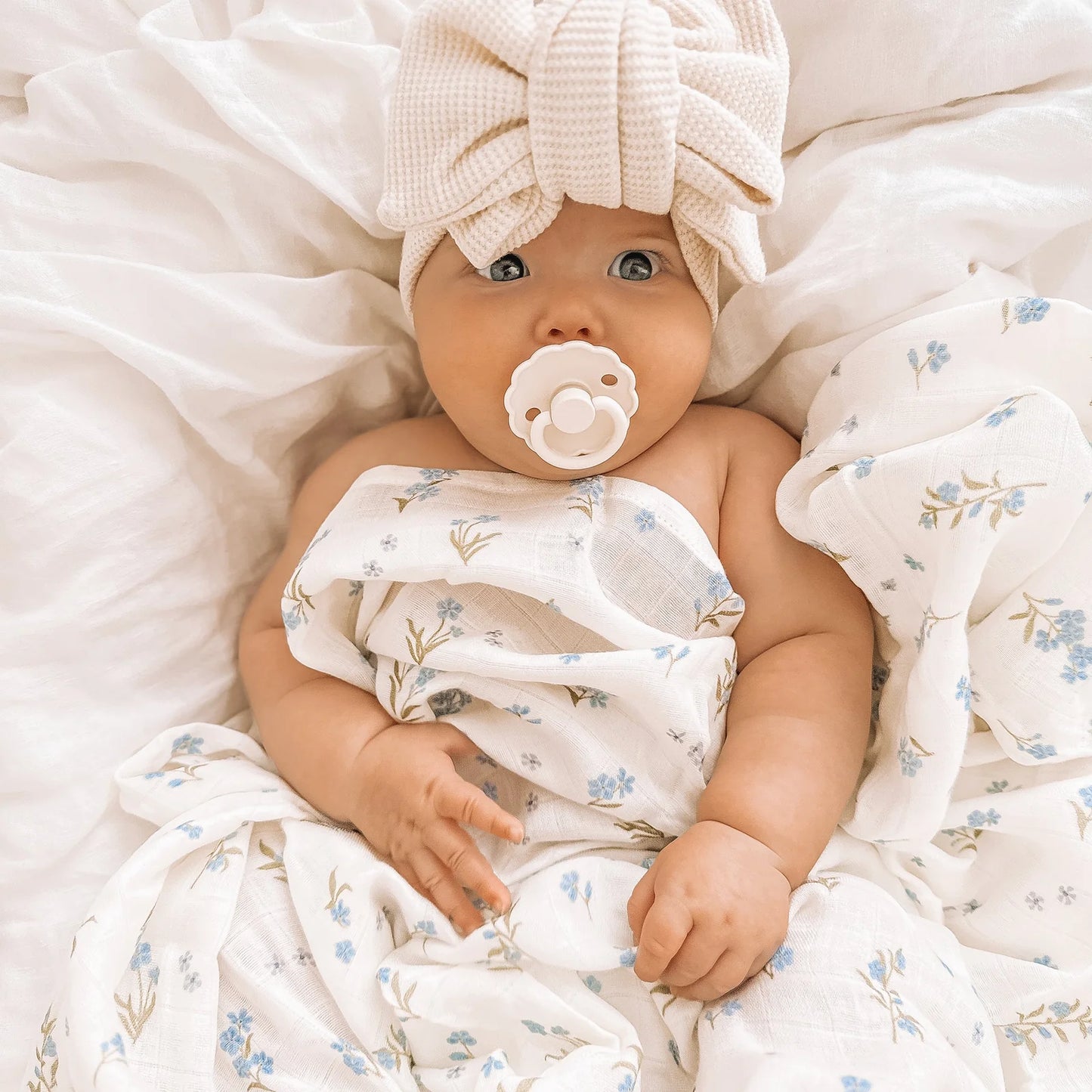 Organic Muslin Wrap Swaddle - Forget Me Not