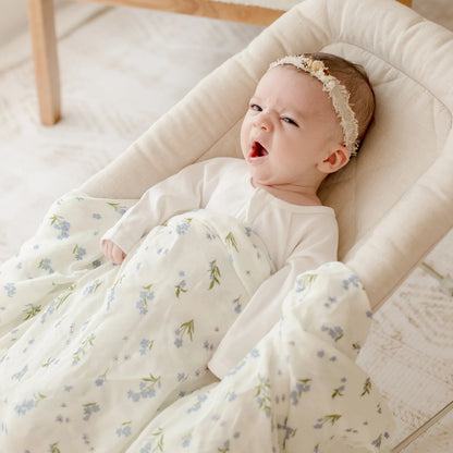 Organic Muslin Wrap Swaddle - Forget Me Not