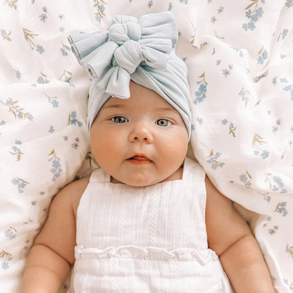 Organic Muslin Wrap Swaddle - Forget Me Not