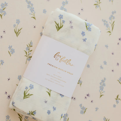 Organic Muslin Wrap Swaddle - Forget Me Not