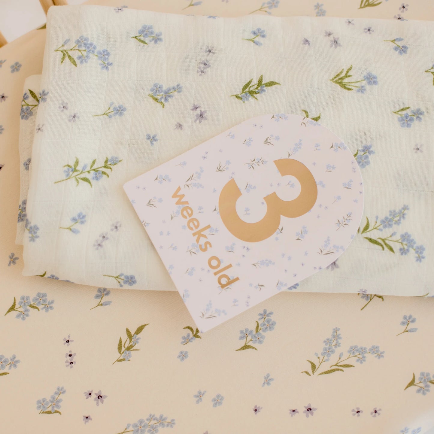 Organic Muslin Wrap Swaddle - Forget Me Not