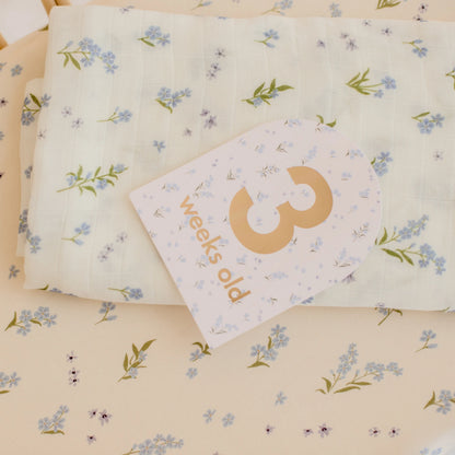 Organic Muslin Wrap Swaddle - Forget Me Not
