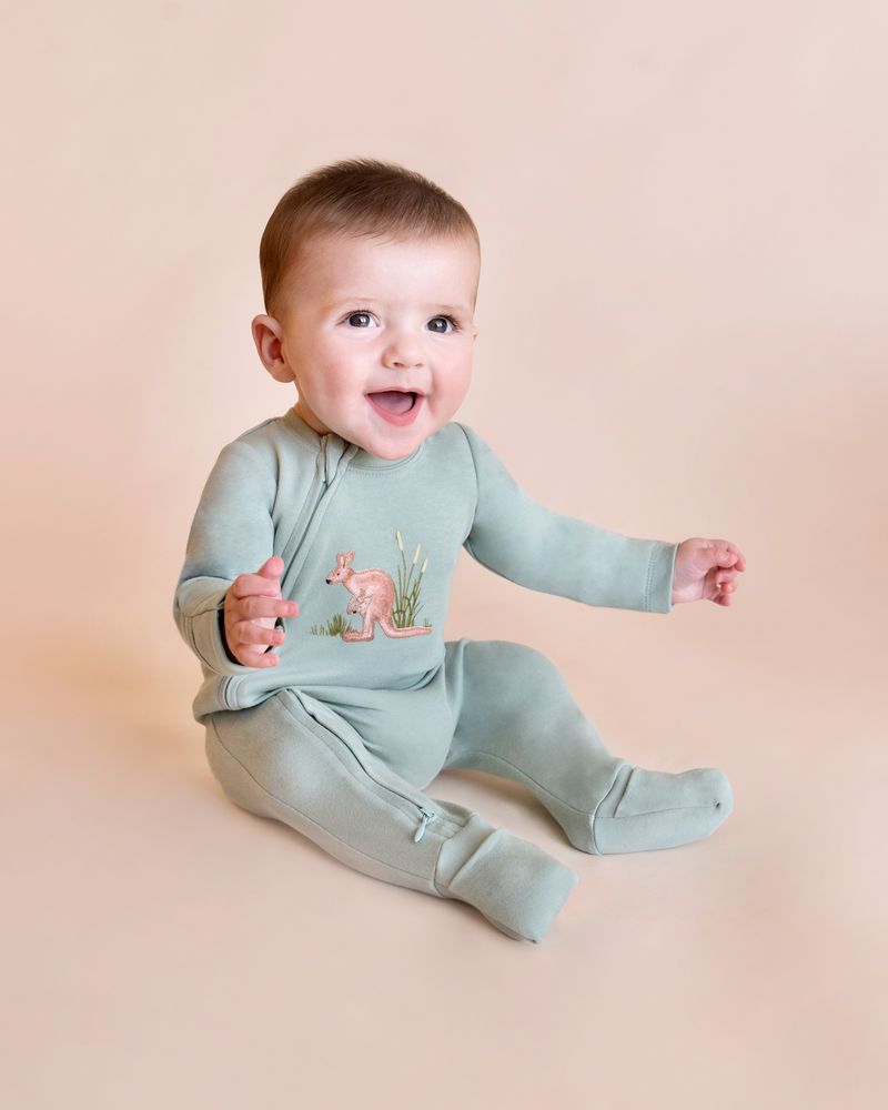 Charlie Kangaroo Organic Zipsuit