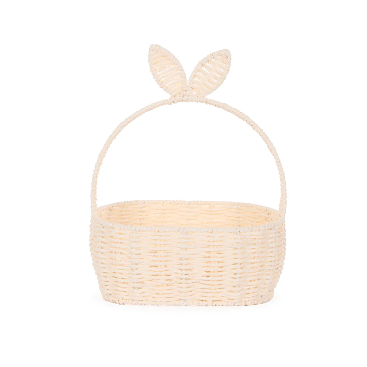 Oval Bunny Basket - White