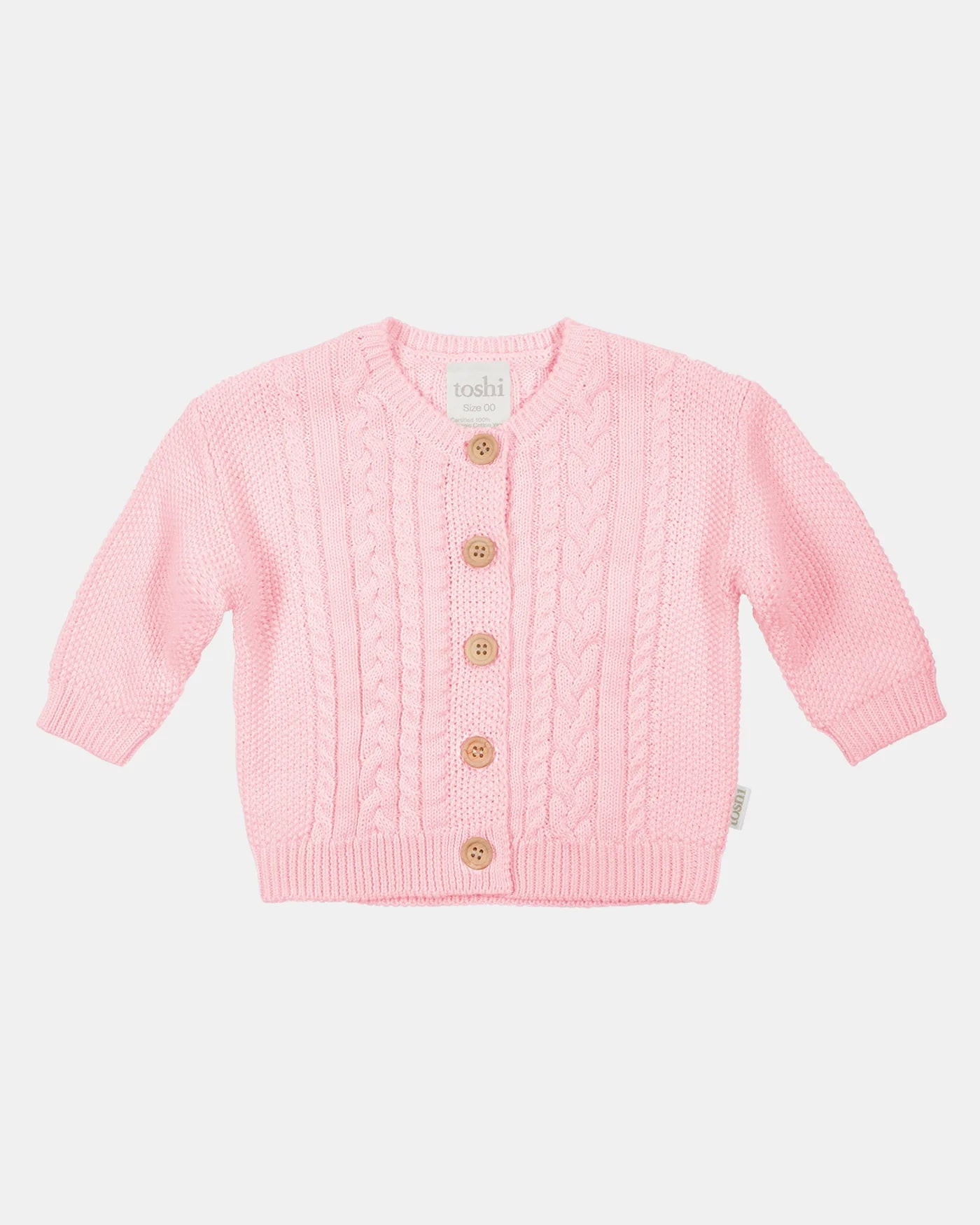 Organic Cardigan Yummy - Misty Rose
