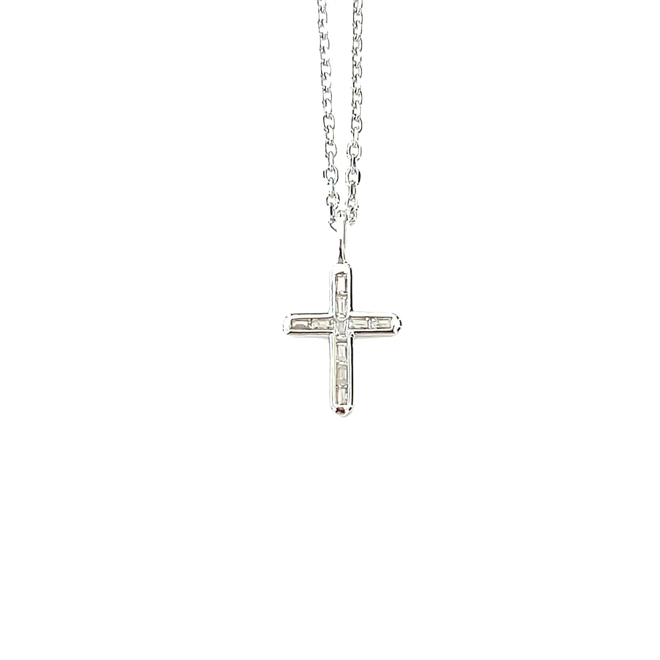 Sacred Beauty - Baguette CZ Cross Necklace