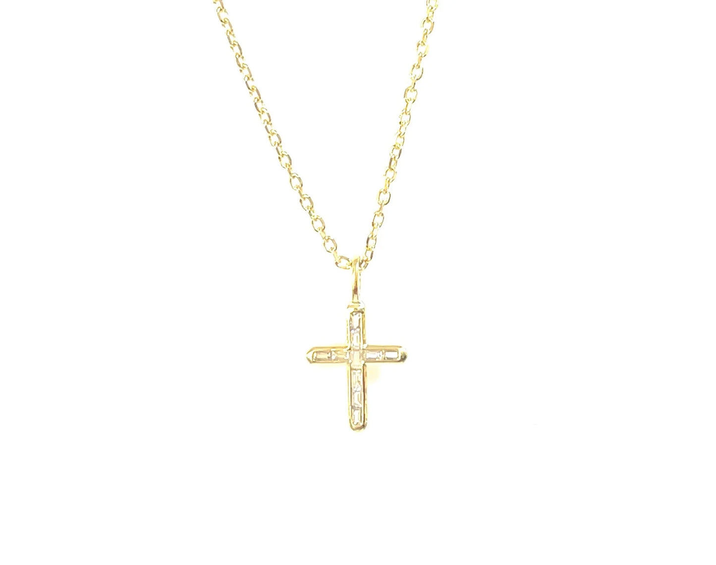 Sacred Beauty - Baguette CZ Cross Necklace