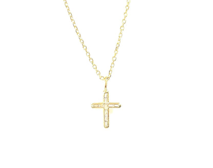Sacred Beauty - Baguette CZ Cross Necklace