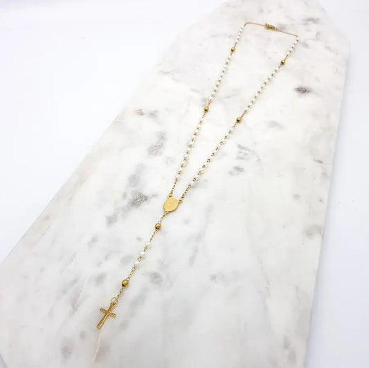 Pearl & Gold Rosemary Necklace