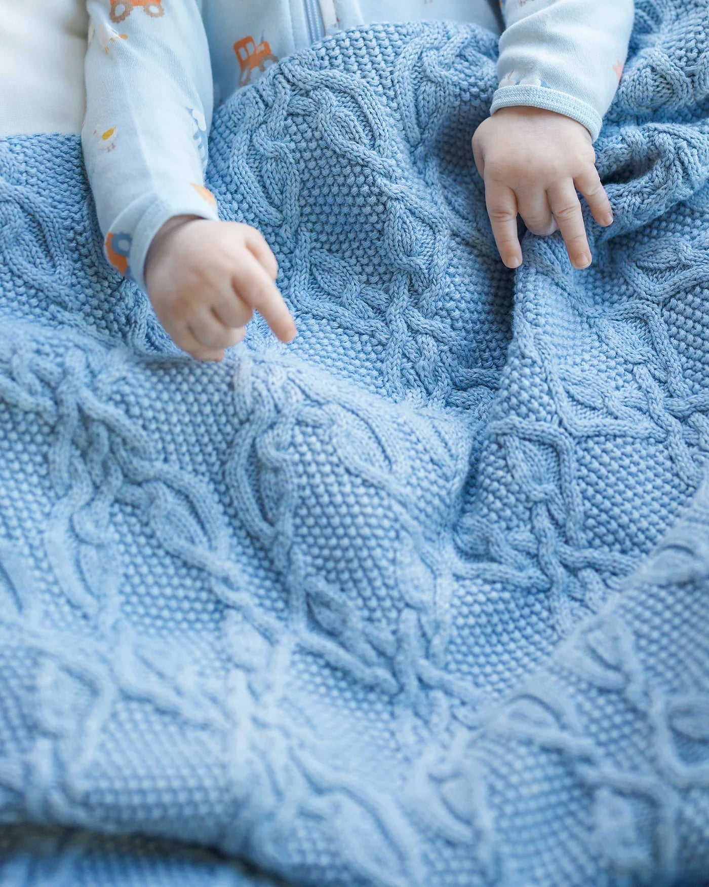 Organic Blanket Bowie - Bluebell