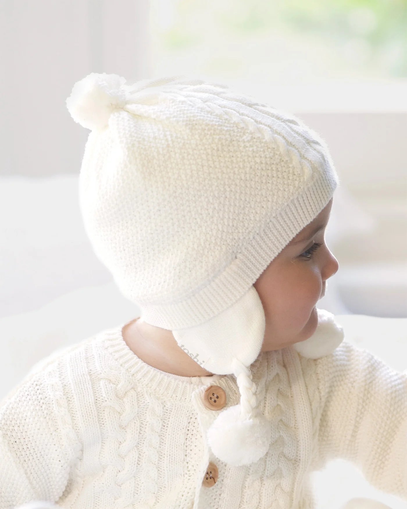 Organic Earmuff Beanie Yummy - Cream