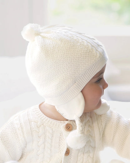 Organic Earmuff Beanie Yummy - Cream