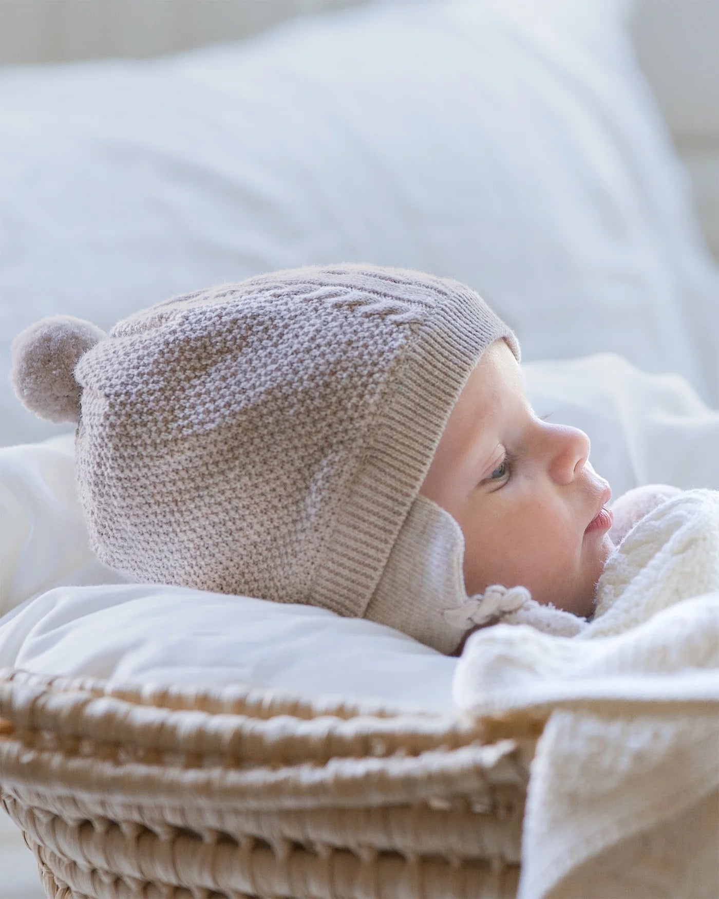 Organic Earmuff Beanie Yummy - Oatmeal
