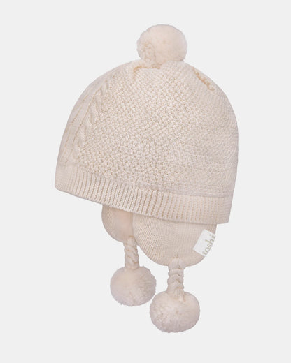 Organic Earmuff Beanie Yummy - Oatmeal