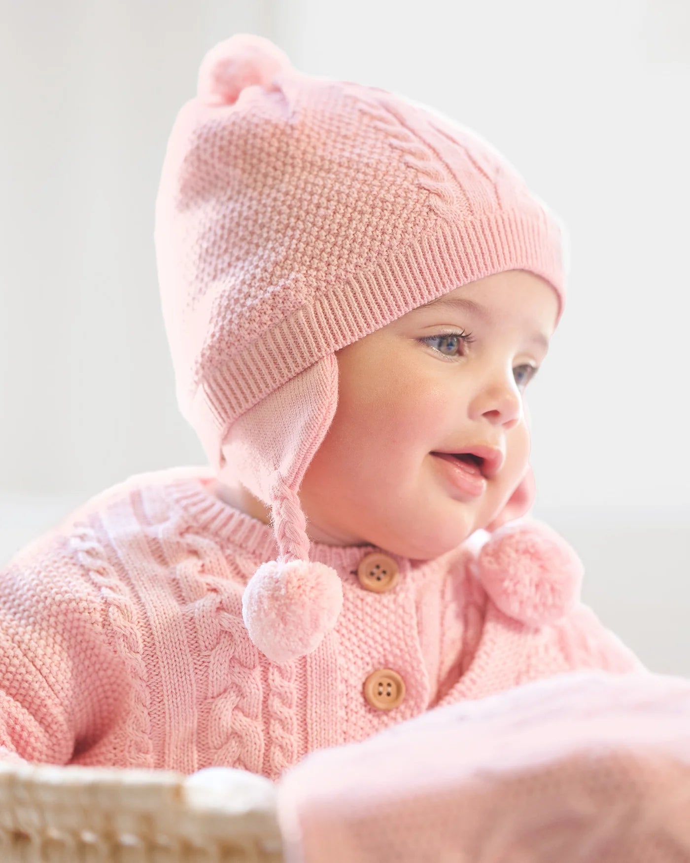 Organic Earmuff Beanie Yummy - Misty Rose
