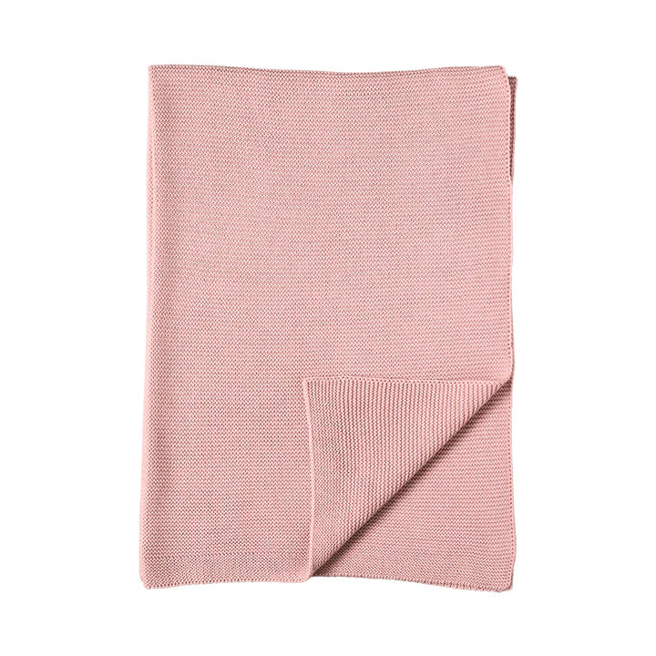 Knitted pram blanket - Dusty rose